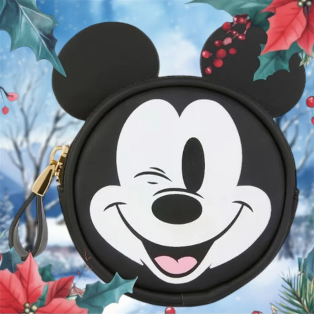 Disneys Winking Mickey Mouse Black Coin Purse NWT